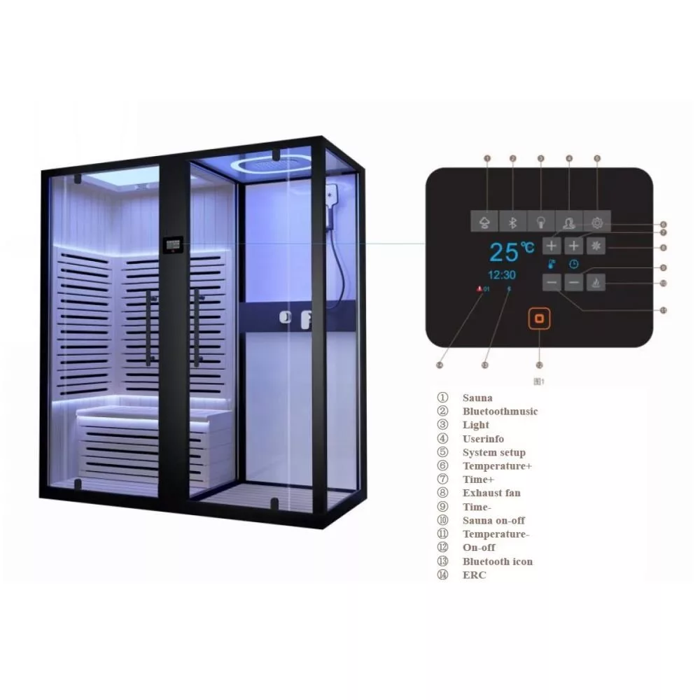 картинка Инфракрасная сауна SSWW S619 с душевой секцией 