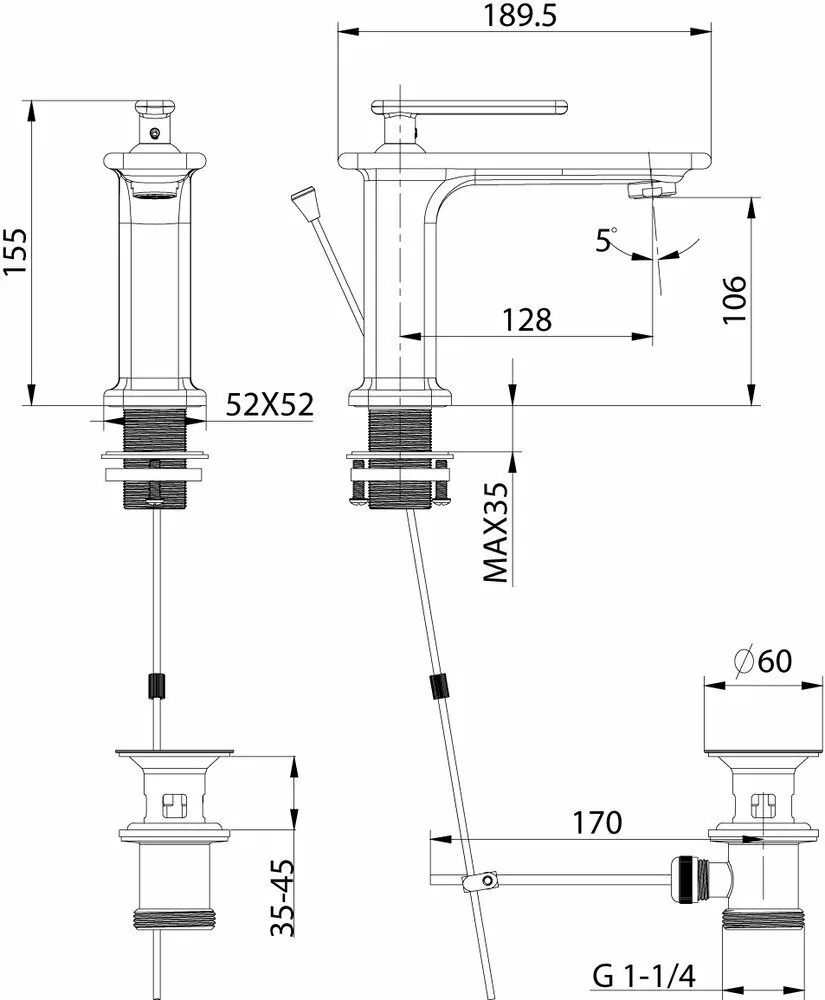 картинка Смеситель для раковины Lemark Mista LM6406WG 