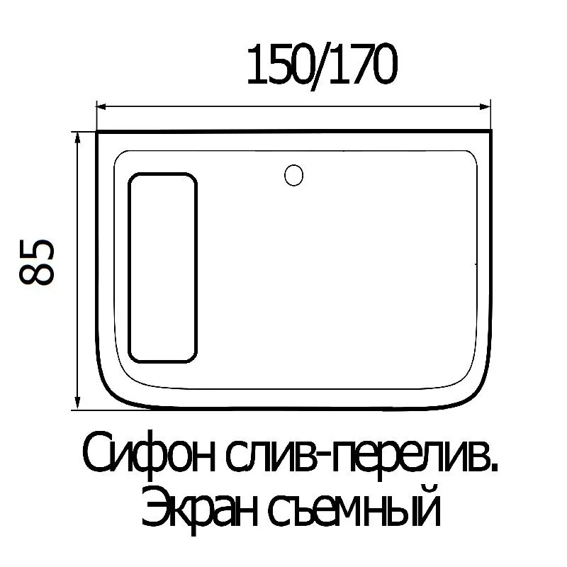 картинка Акриловая ванна WEMOR 170/85/55 S 