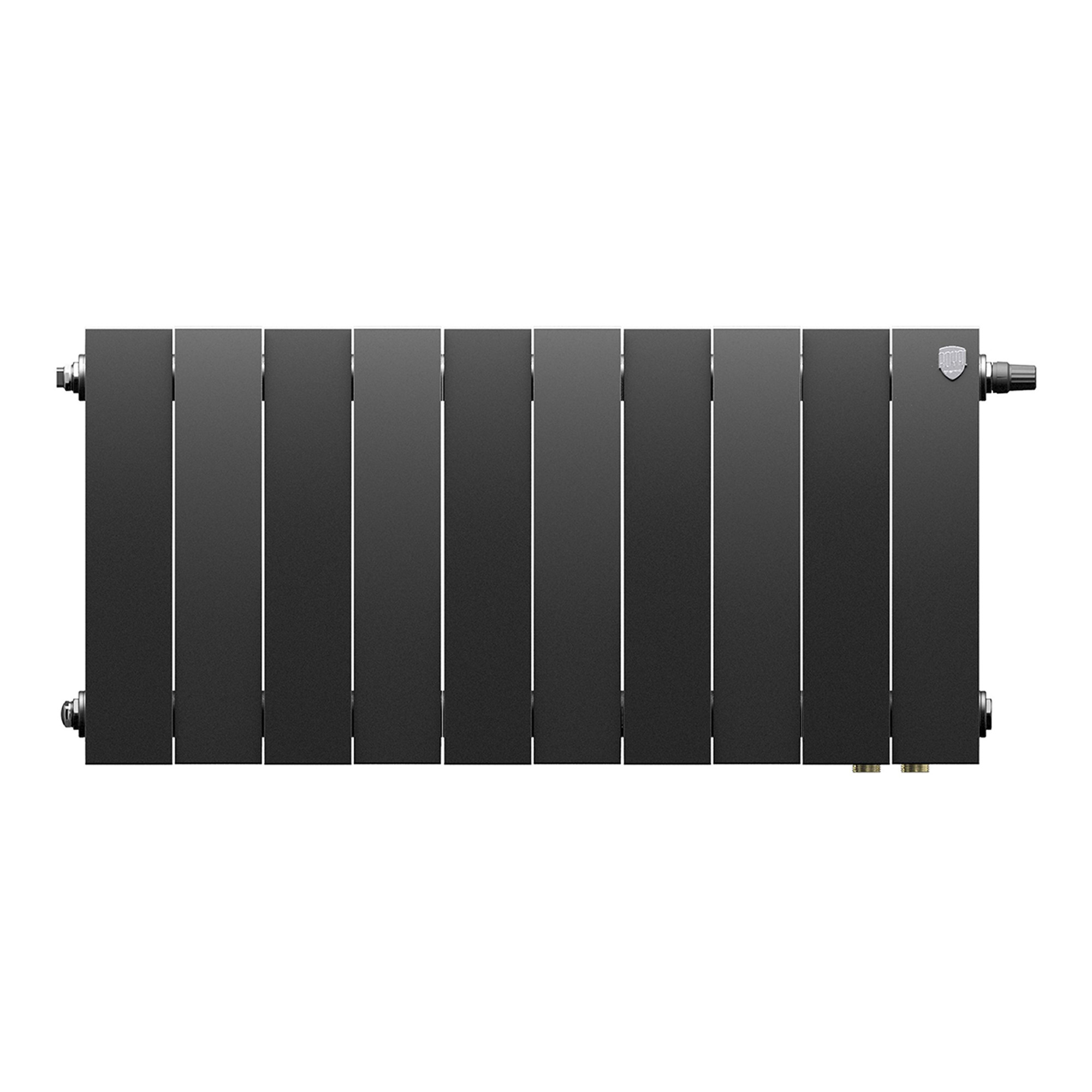 картинка Радиатор биметаллический Royal Thermo PianoForte 300 Чёрный VR80 10 секций 