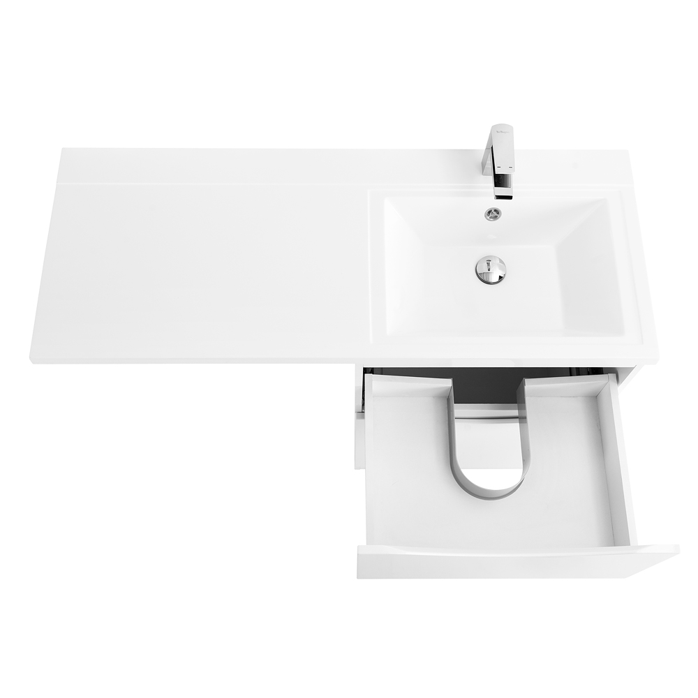 фото Тумба с раковиной напольная BelBagno LAVANDERIA-58/120-R Bianco Lucido, раковина белая 