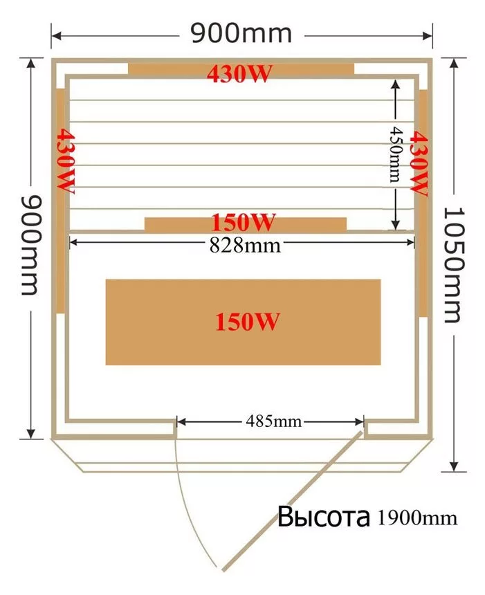 картинка Инфракрасная сауна SaunaMagic Cedar CST Micro G (105х90) 