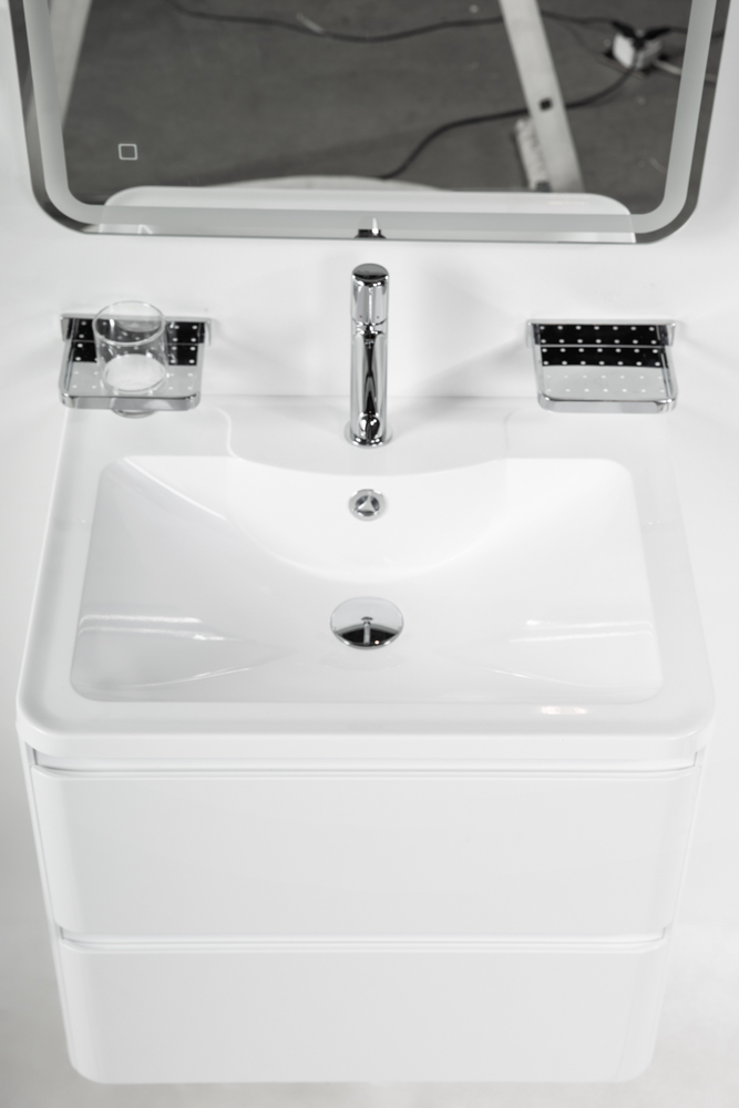 фото Тумба с раковиной подвесная BelBagno ALBANO 60 Bianco Lucido, раковина белая 