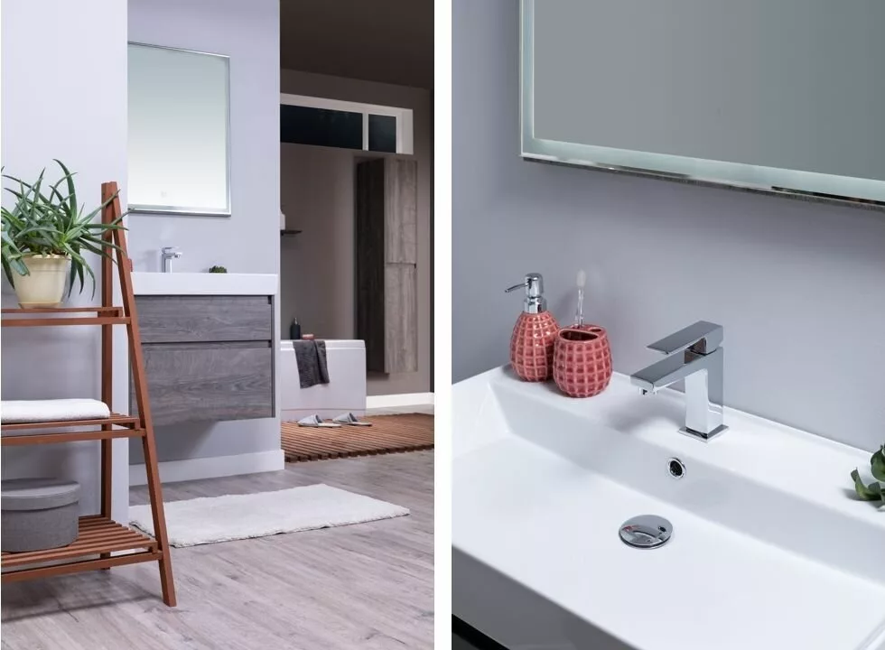 фото Тумба с раковиной Aquanet Nova Lite 90 дуб рошелье (2 ящика) арт. 00245249 