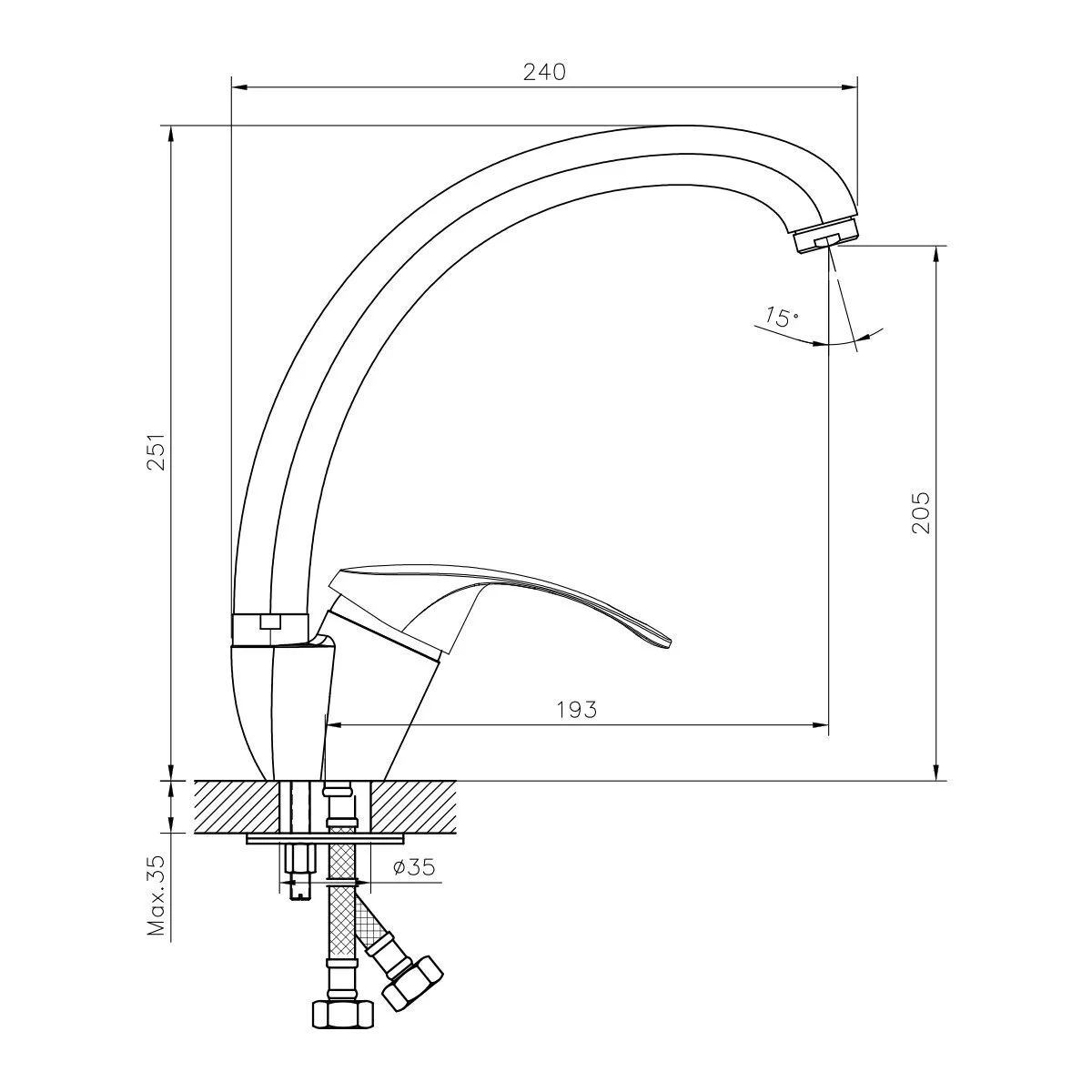 картинка Смеситель для кухни DECOROOM DR71021 