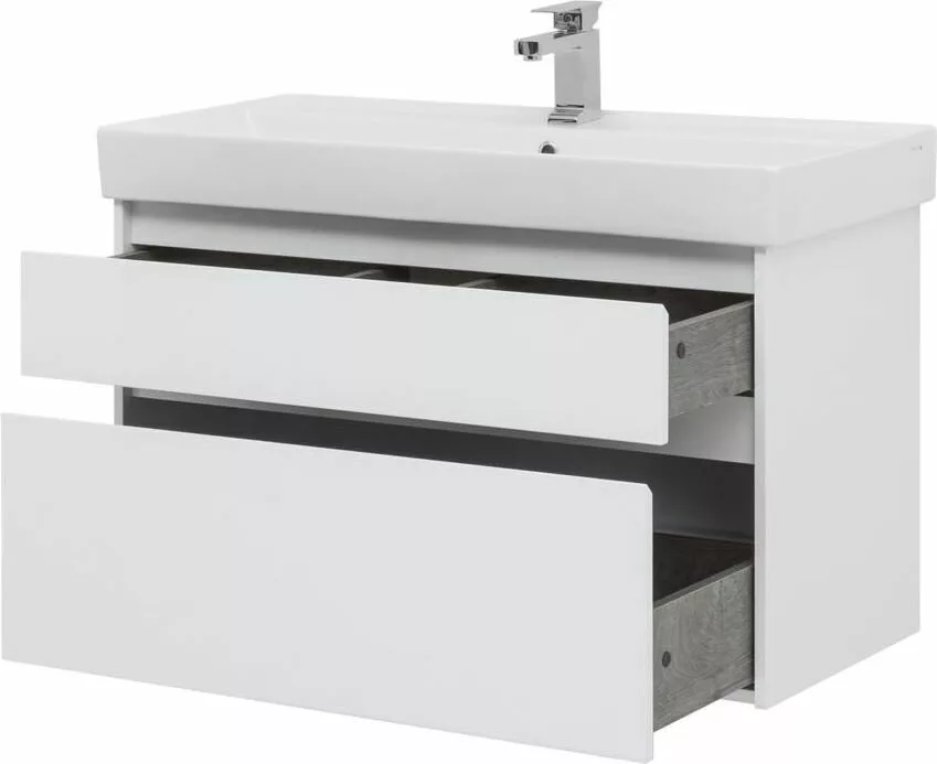 фото Тумба с раковиной Aquanet Nova Lite 100 белый (2 ящика) арт. 00245252 