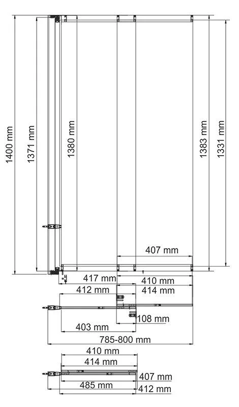картинка Стеклянная шторка на ванну WasserKRAFT Main 41S02-80 WasserSchutz 
