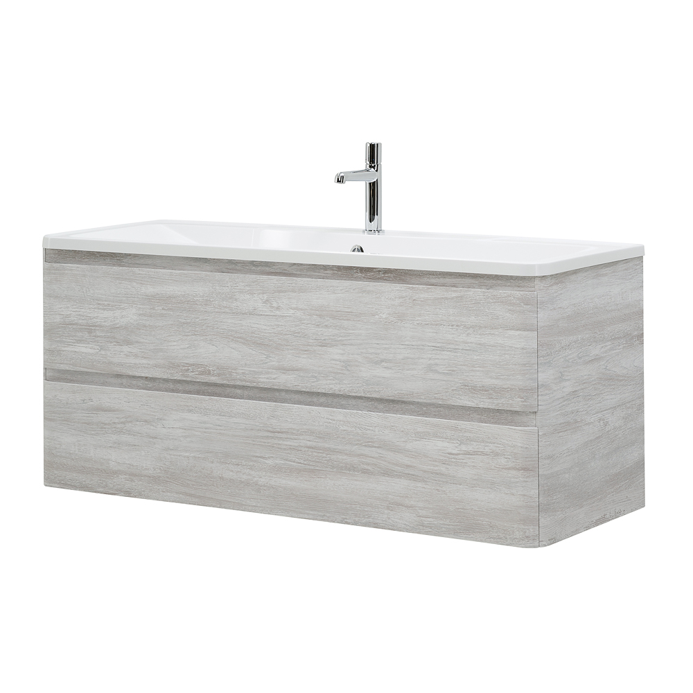 фото Тумба с раковиной подвесная BelBagno ALBANO 120 Rovere Vintage Bianco, раковина белая 