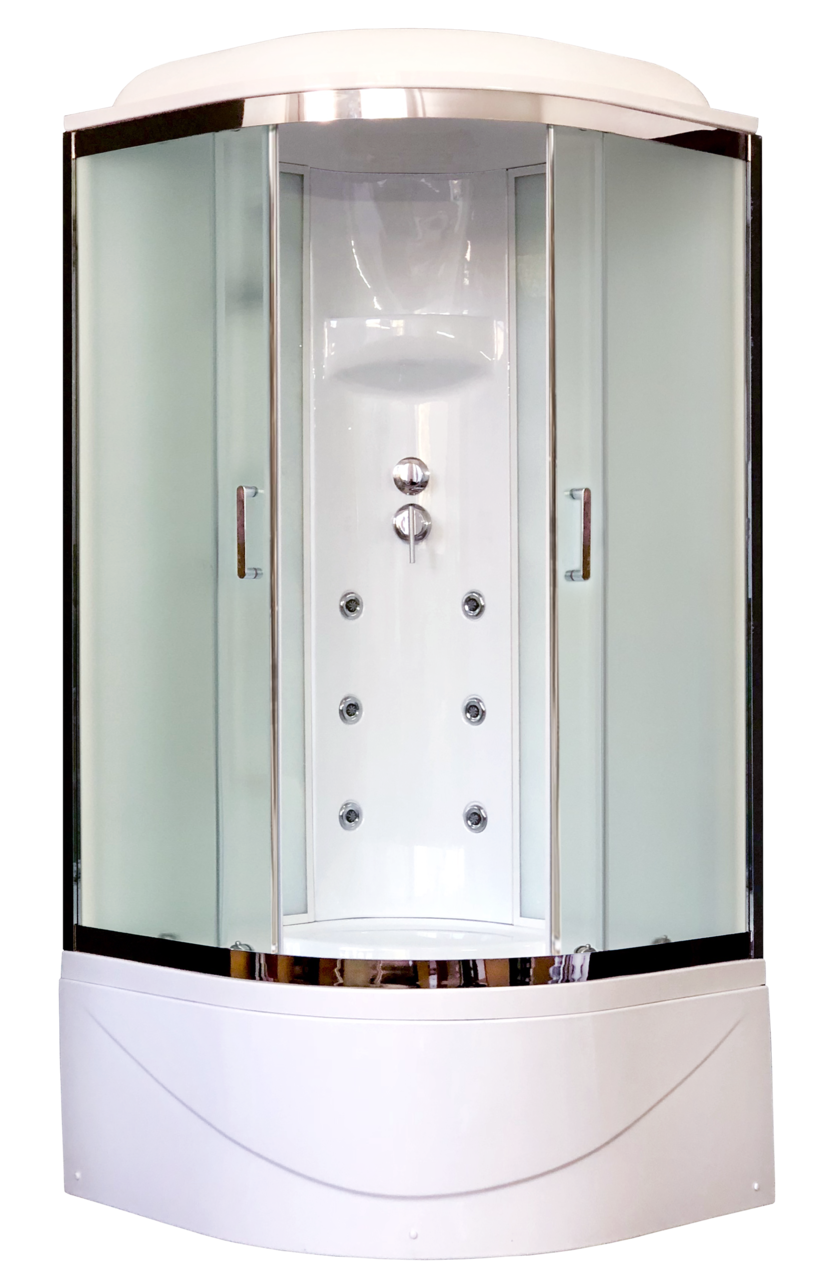картинка Душевая кабина Royal Bath 90BK3-WC-CH (белое/матовое) 90x90x217 