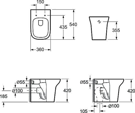 картинка Унитаз приставной Grossman Classic GR-PR3012 