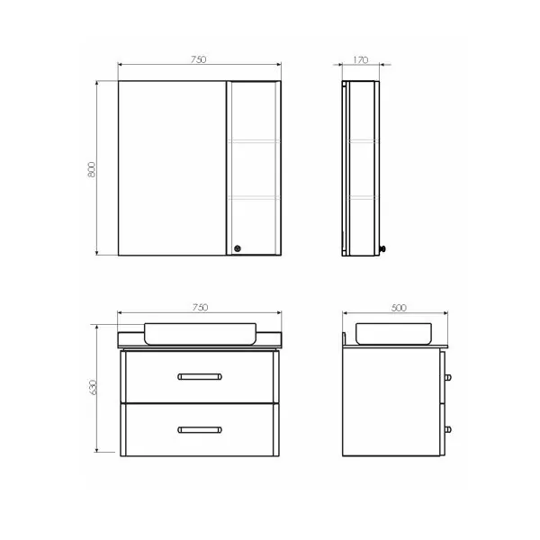 фото Тумба с раковиной Comforty Амстердам 75 белая 