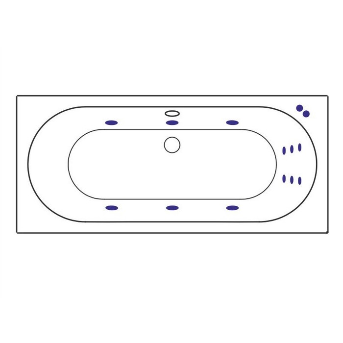 картинка Ванна EXCELLENT Oceana 170x75 LINE золото 