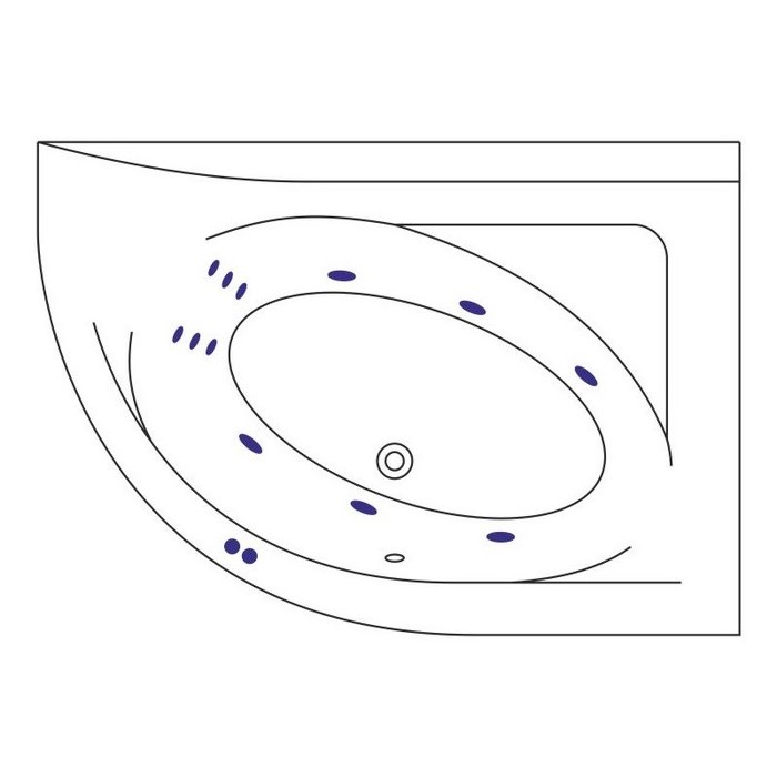 картинка Ванна EXCELLENT Aquarella 170x110 правая LINE хром 