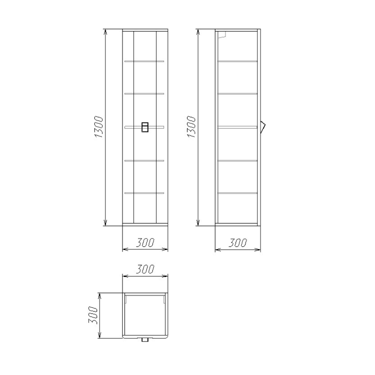 фото Пенал подвесной Grossman НОРМА-30 см универсальный белый глянец 