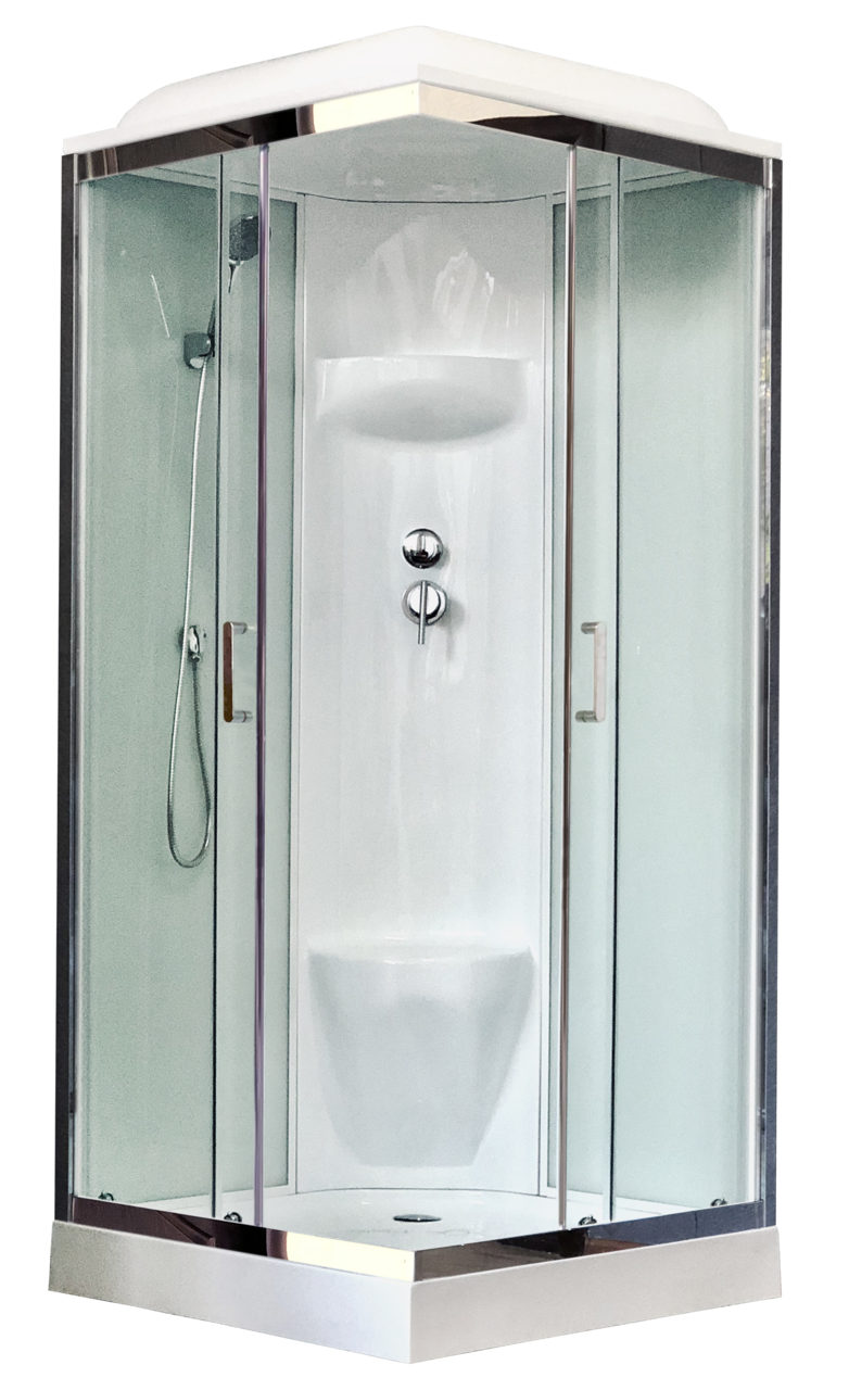 картинка Душевая кабина Royal Bath 80HP6-WT-CH (белое/прозрачное) 80x80x217 