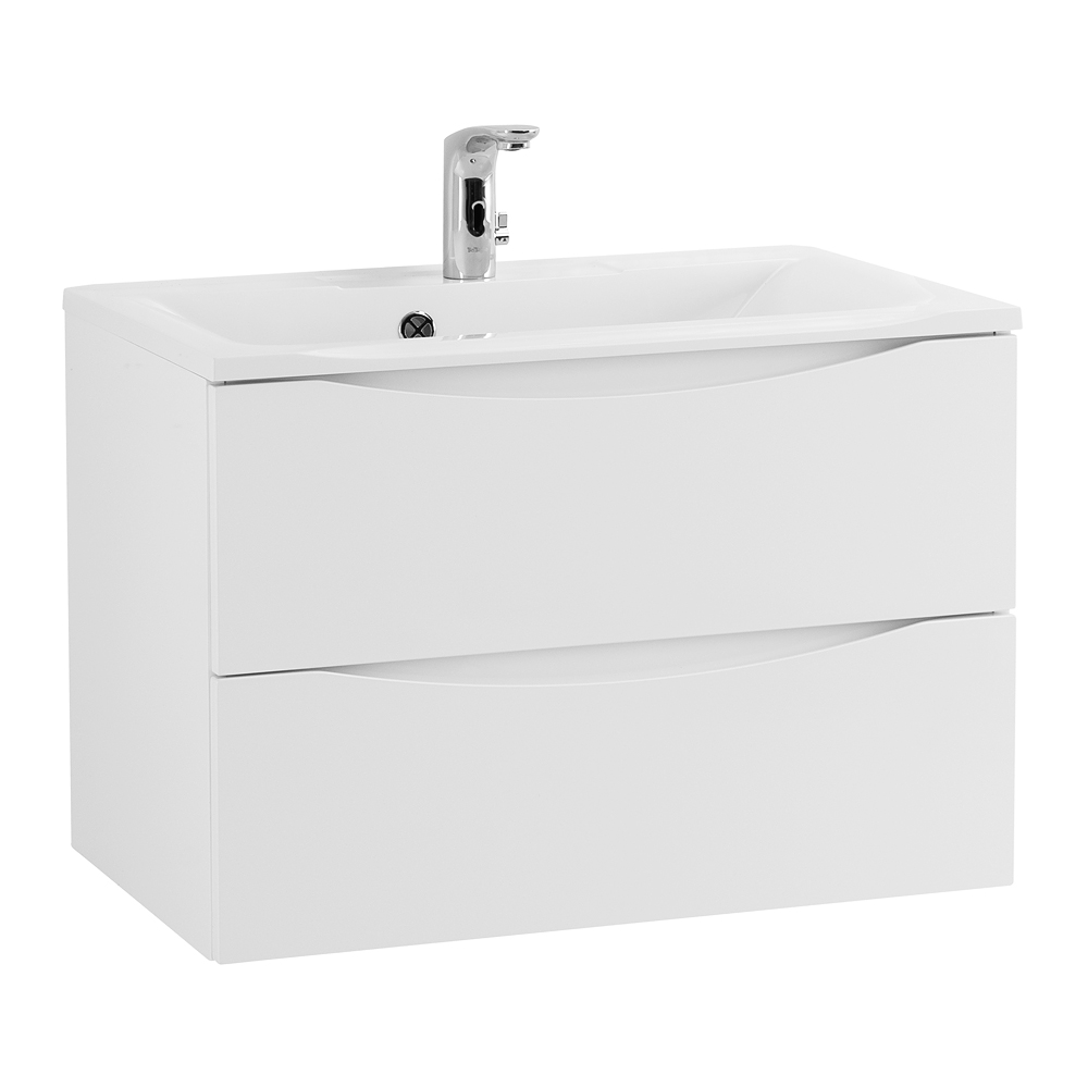 фото Тумба с раковиной подвесная BelBagno MARINO 65 Bianco Lucido, раковина белая 