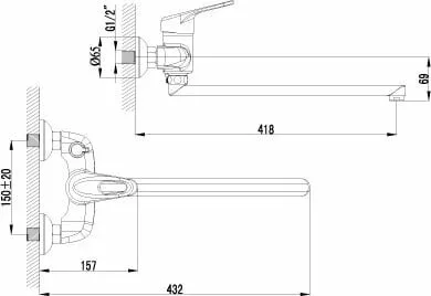 картинка Смеситель для ванны Lemark Luna LM4117C 