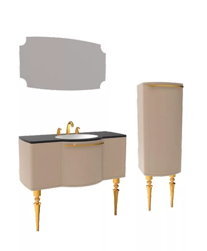 фото Шкаф-пенал Creavit GIZA GZ2130.00.PBA бежевый золото 