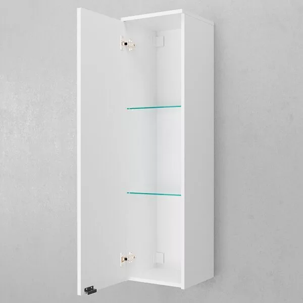 фото Шкаф-пенал подвесной Velvex Unit 120, зеркало внутр., бежевый шелк арт.PpUNI.120.ZN-47.215 