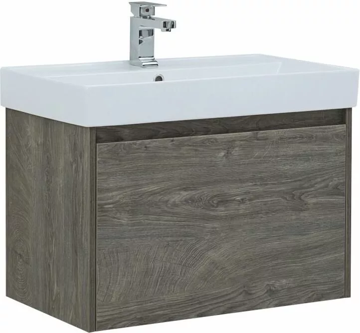фото Тумба с раковиной Aquanet Nova Lite 75 дуб рошелье (1 ящик) арт. 00245242 