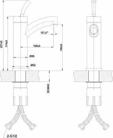 картинка Смеситель для умывальника Lemark Element LM5106S 