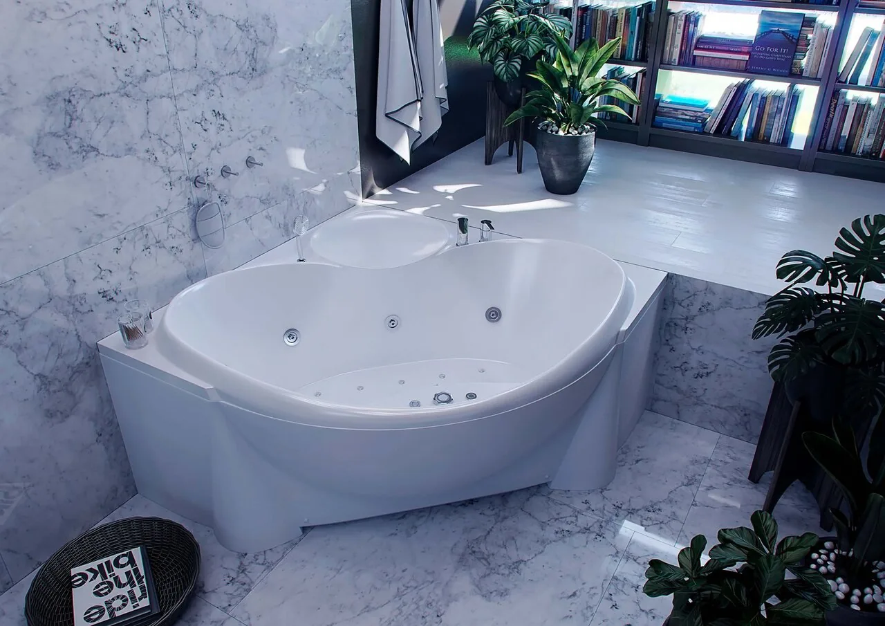 картинка Акриловая ванна Aquatek Эпсилон 150x150 угловая с каркасом 
