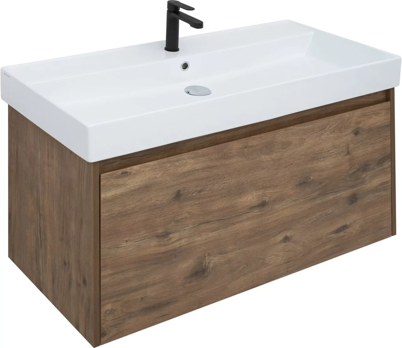 фото Тумба с раковиной Aquanet Nova Lite 100 дуб рустикальный (1 ящик) арт. 00254700 