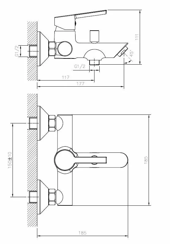 картинка Смеситель для ванны и душа ESKO LONDON LD 54 