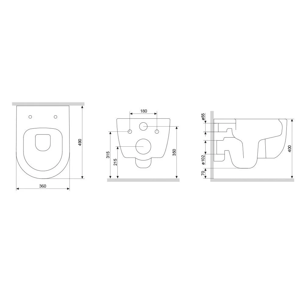 картинка Подвесной унитаз Am.Pm Sirius DX86C1700SC безободковый с сиденьем микролифт 