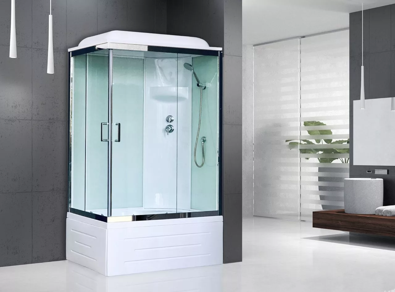 картинка Душевая кабина Royal Bath 8120BP6-WT-CH (белое/прозрачное) правая 120x80x217 