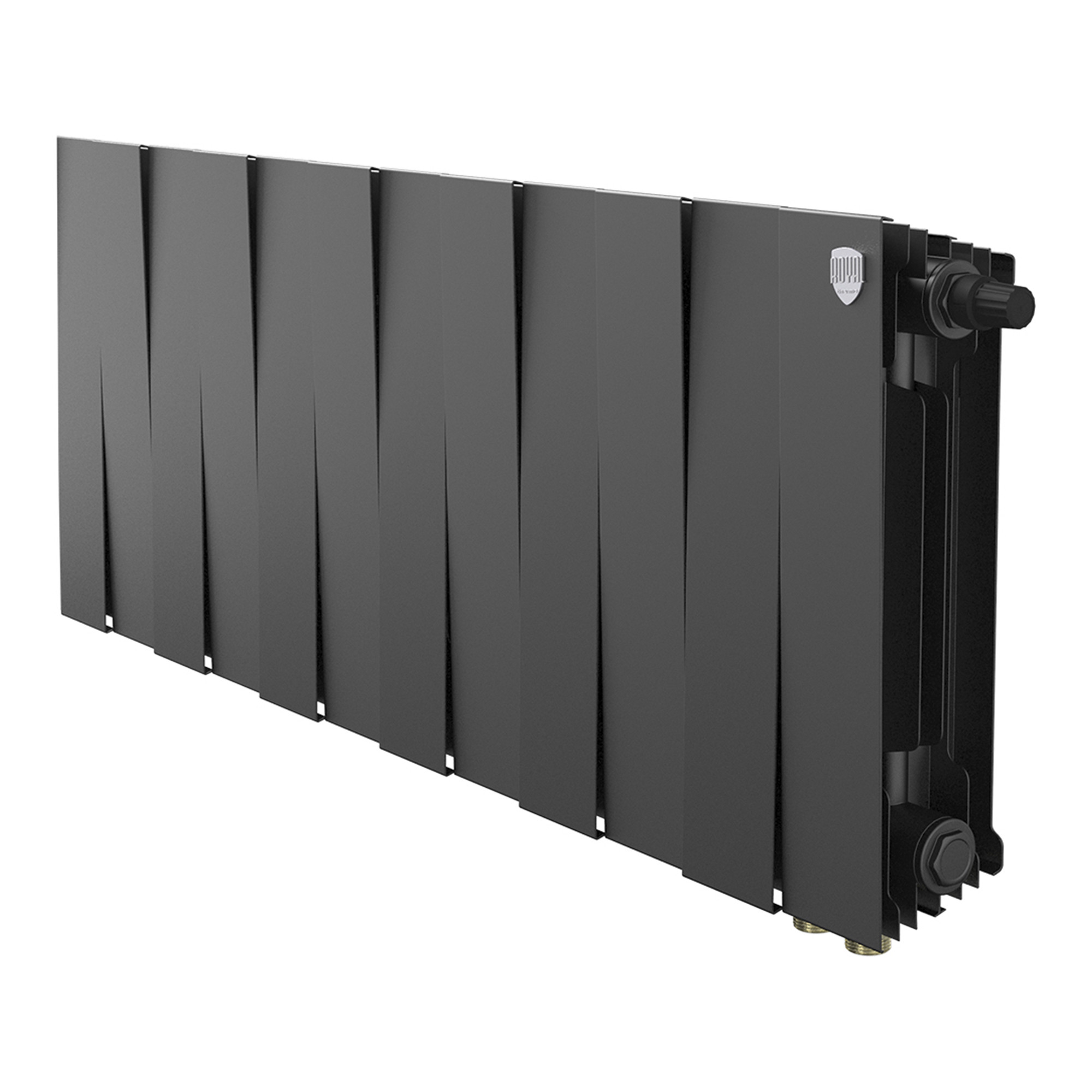 картинка Радиатор биметаллический Royal Thermo PianoForte 300 Чёрный VR80 12 секции 