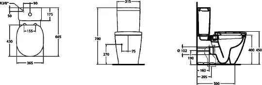 картинка Унитаз-компакт Ideal Standard Connect Cube E803701 