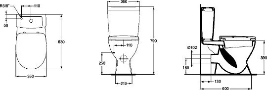 картинка Унитаз-компакт Ideal Standard Eurovit plus V337001 