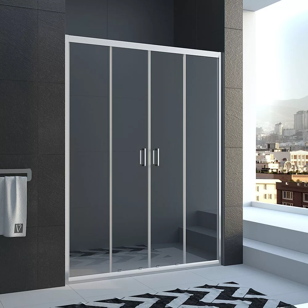 картинка Душевая дверь Veconi Vianno 190x185 стекло прозрачное профиль хром VN45-190-01-19C1 