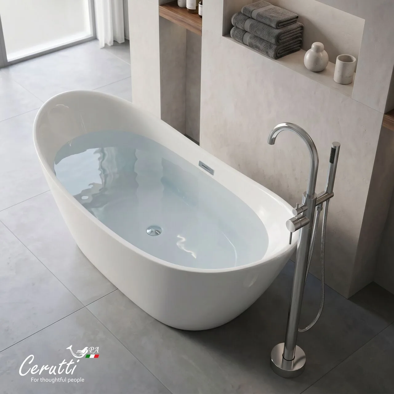 картинка Акриловая ванна отдельностоящая Ceruttispa НЕМИ (NEMI) PRO170II 1700x740x730 