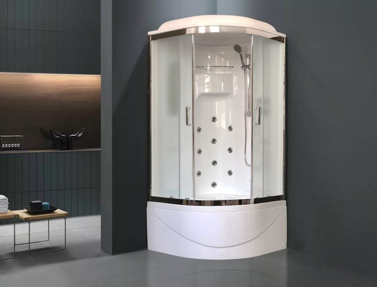 картинка Душевая кабина Royal Bath 90NRW-C-CH (матовое) 90x90x217 