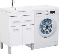 фото Тумба с раковиной Aquanet Верона 120 L белый (напольная, 1 ящик, 2 дверцы) арт. 00239947 
