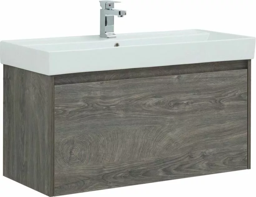фото Тумба с раковиной Aquanet Nova Lite 100 дуб рошелье (1 ящик) арт. 00245251 