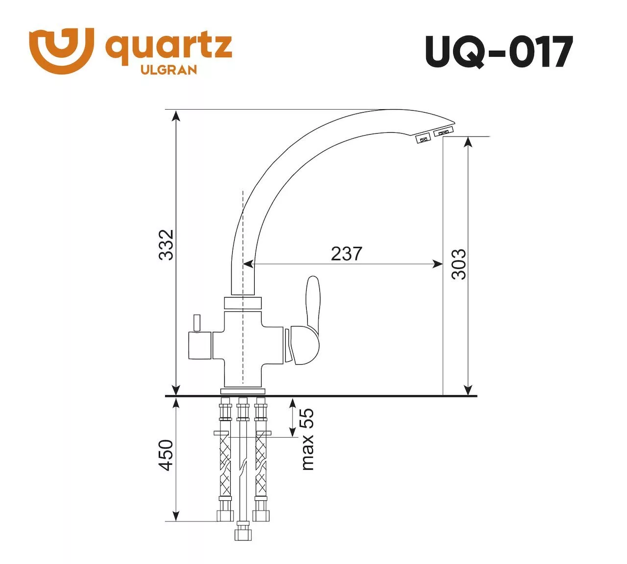 картинка Смеситель для кухни Ulgran Quartz UQ-017-01 