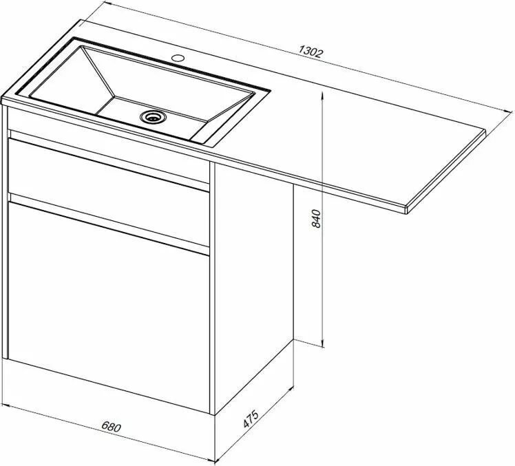 фото Тумба с раковиной Aquanet Токио 130 L белый (напольная, 1 ящик) арт. 00239302 
