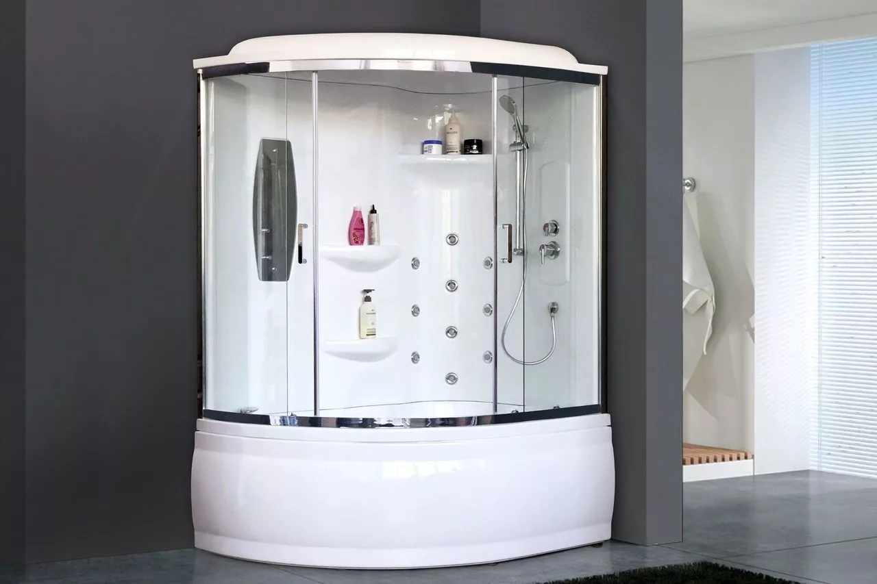 картинка Душевая кабина Royal Bath 170ALP-T-CH (прозрачное) правая 170x100x225 