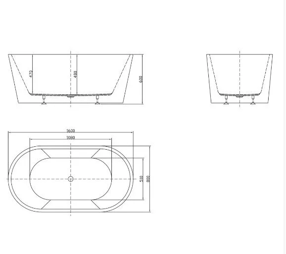 картинка Акриловая ванна BelBagno BB202-1600-800 