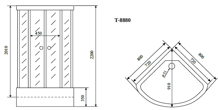 картинка Душевая кабина Timo Comfort T-8880 C 
