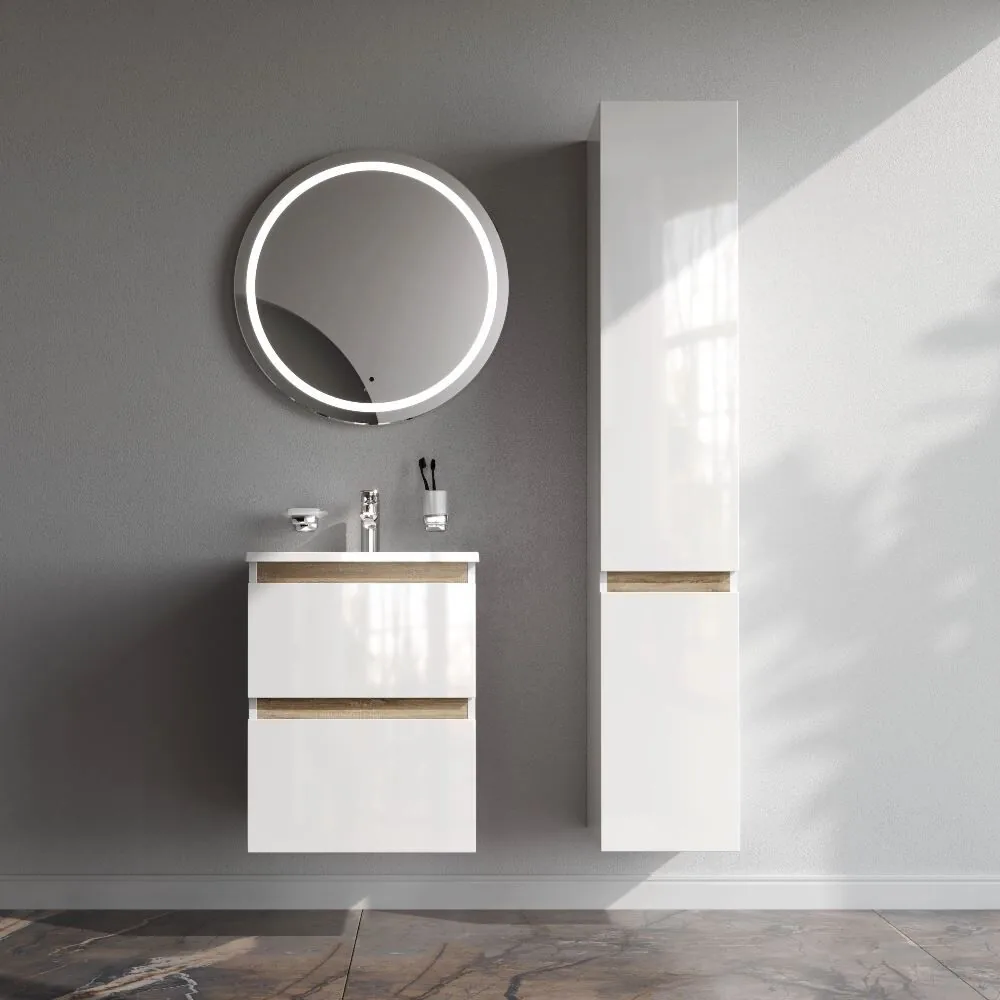 фото База с раковиной подвесная AM.PM X-Joy M85A-FHX0502WG-WCC0502WG 50 см 2 ящика белый глянец 