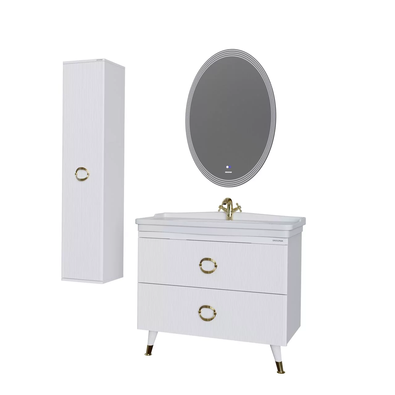 фото Пенал подвесной Grossman АТРИО-35 см универсальный белый глянец 