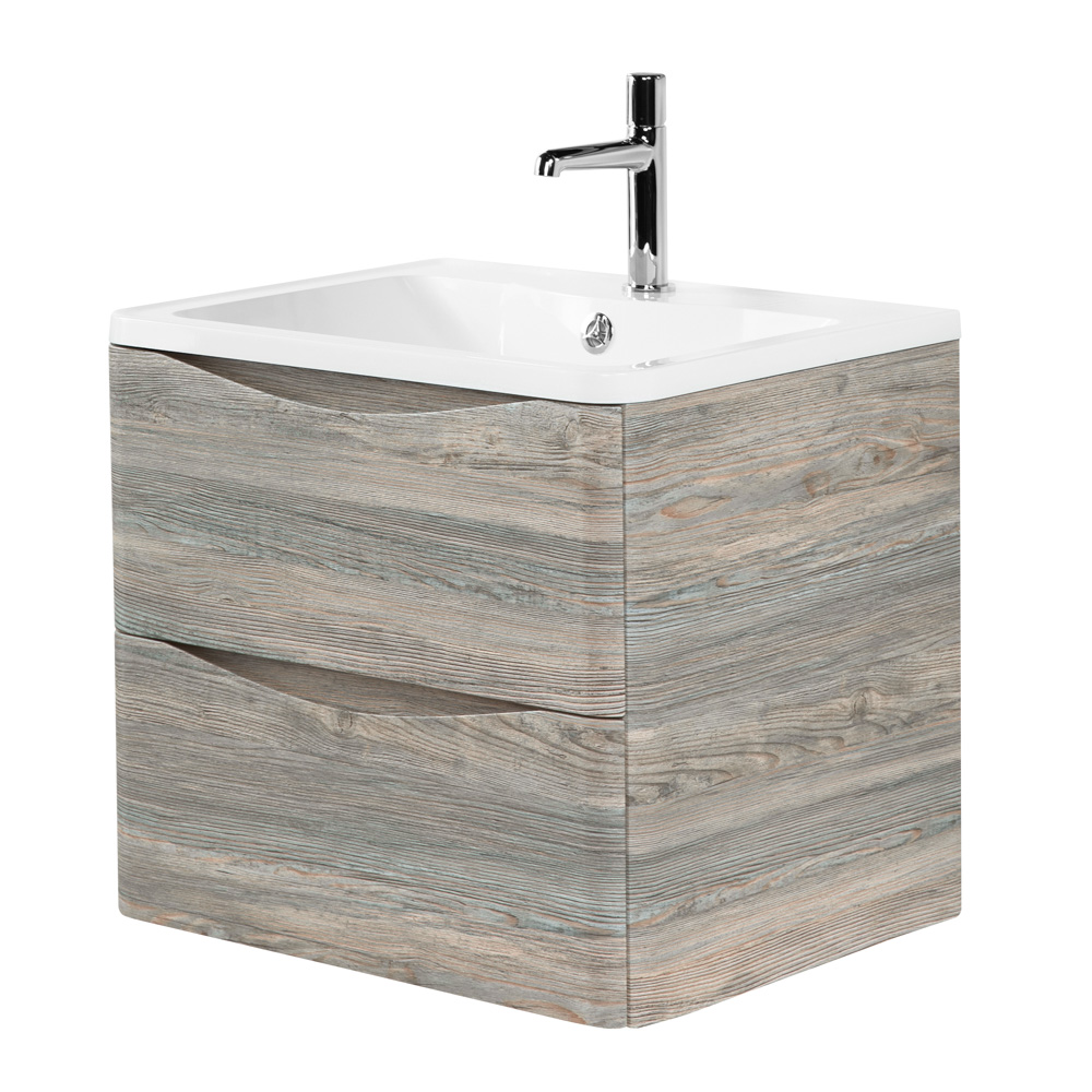 фото Тумба с раковиной подвесная BelBagno ACQUA 60 Pino Scania, раковина белая 