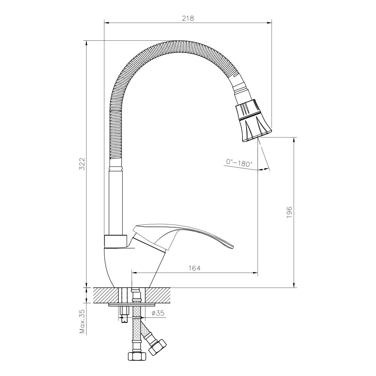 картинка Смеситель для кухни DECOROOM DR71022 