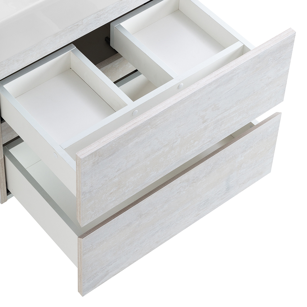 фото Тумба с раковиной подвесная Cezares MOLVENO 46 60 Legno Bianco, раковина белая 