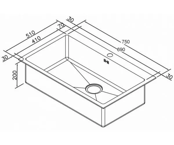 картинка Кухонная мойка ZORG Inox X X-7551 