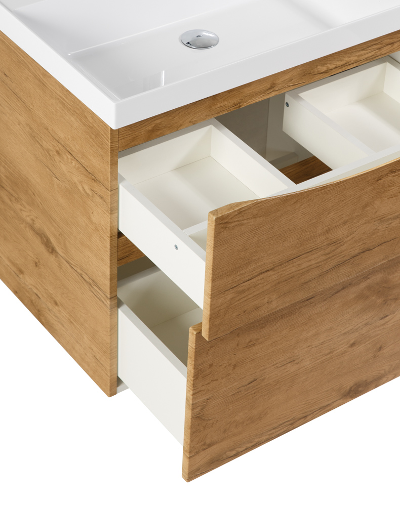 фото Тумба с раковиной подвесная BelBagno MARINO-H60 70 Rovere Nature, раковина белая 